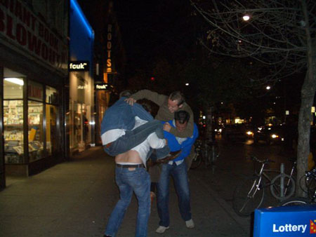 Piggy back fight